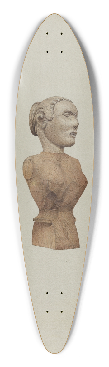 Robert Pohle - Carved Bust  Doll 39.3 inch art pintail longboard deck