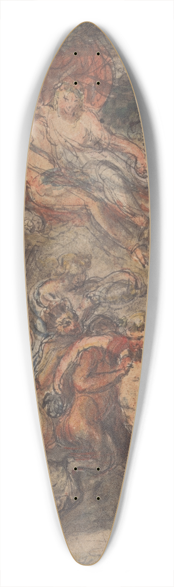 Robert Smirke - Bachanalia Scene 39.3 inch art pintail longboard deck
