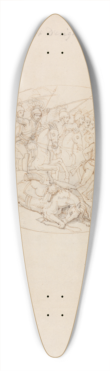 Robert Smirke - First Design of a Battle Scene 39.3 inch art pintail longboard deck