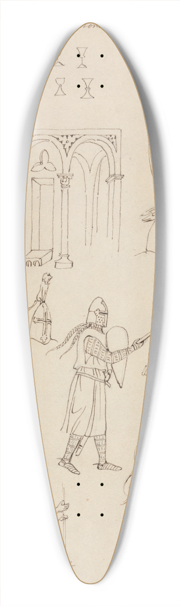 Robert Smirke - Studies from a Fench MSS Bible Register 39.3 inch art pintail longboard deck