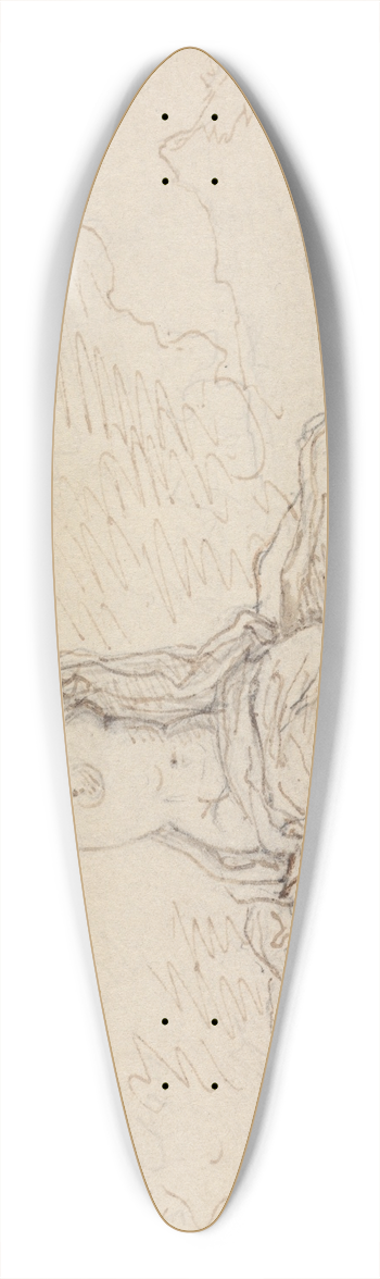 Robert Smirke - Study of a Semi-Nude Woman, Sitting, with Her Arms Raised Over Her Head 39.3 inch art pintail longboard deck