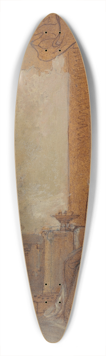 Robert Smirke - Viola and Olivia 39.3 inch art pintail longboard deck