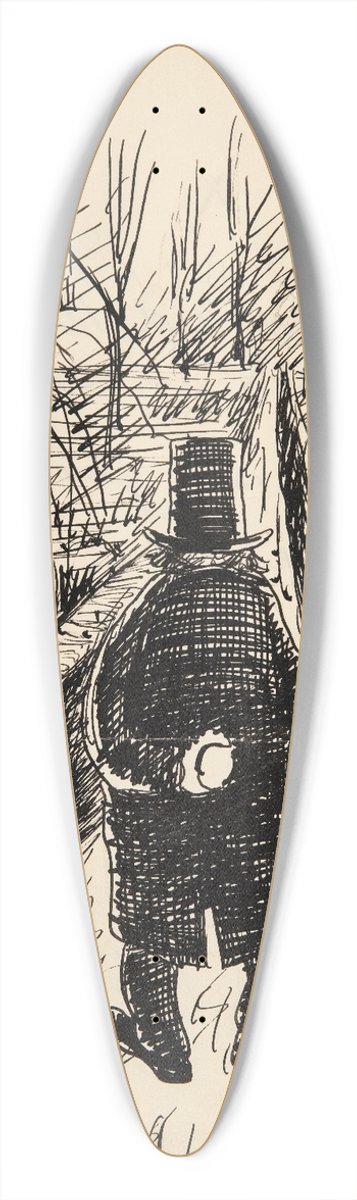 Robert Storm Petersen - Blad til Dagens flue 39.3 inch art pintail longboard deck