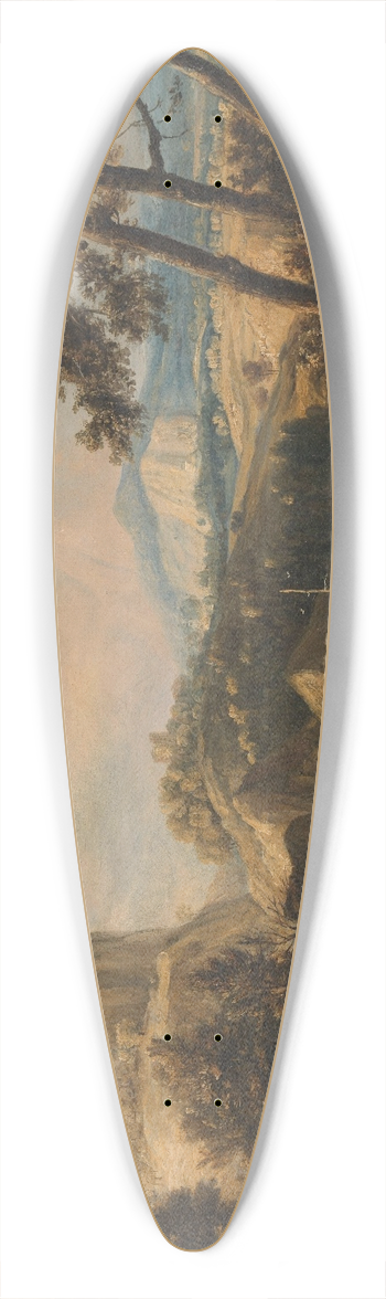 Roelant Roghman - Mountainous landscape with fisherman 39.3 inch art pintail longboard deck