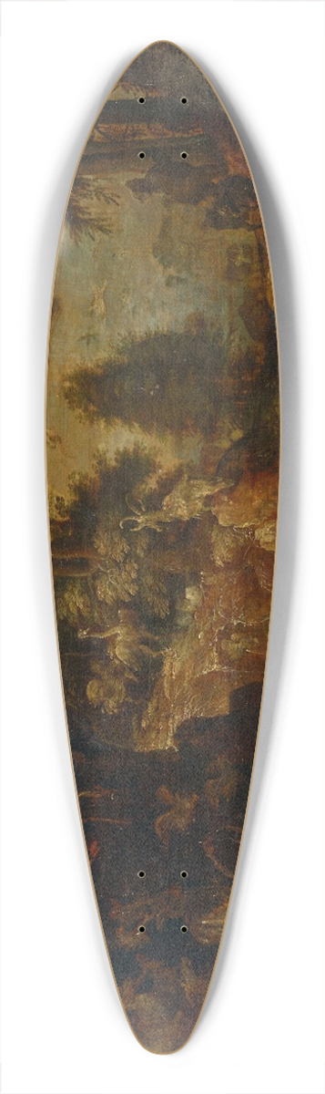 Roelant Savery - A rocky wooded landscape with birds, deer and other animals 39.3 inch art pintail longboard deck