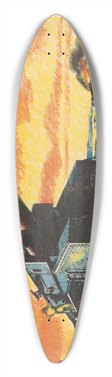 Roland Davies - A Battery of Britains Giant Coastal-Defence Guns Mounted on Railway Trucks 39.3 inch art pintail longboard deck