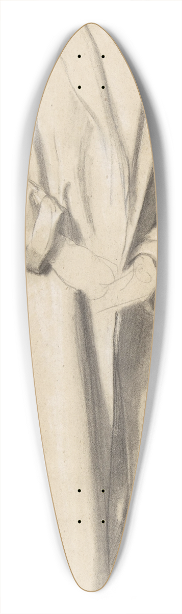 Romain Cazes - Standing Figure in a Long Coat 39.3 inch art pintail longboard deck