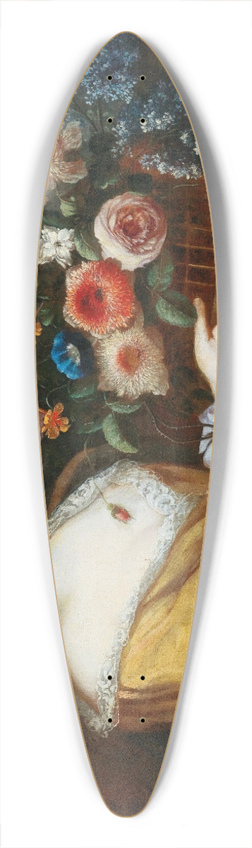 Roman School - A Young Woman Carrying A Basket Of Flowers 39.3 inch art pintail longboard deck