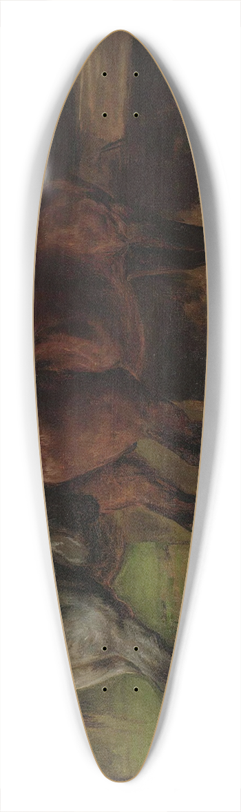 Rosa Bonheur - Two Horses In A Stable 39.3 inch art pintail longboard deck