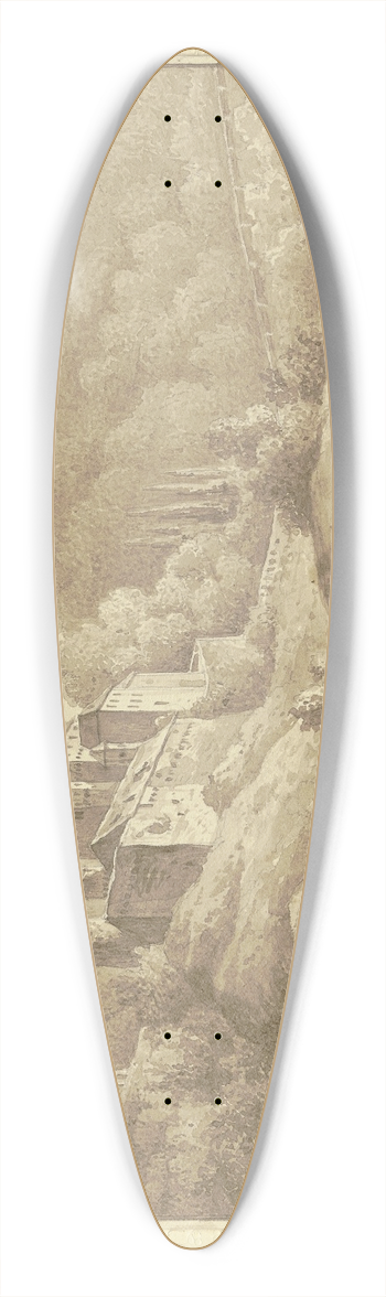 Rudolf Kuntz - Burg auf einem Hgel an einem Fluss 39.3 inch art pintail longboard deck