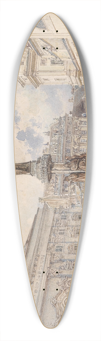 Rudolf von Alt - Freyung mit Austriabrunnen 39.3 inch art pintail longboard deck