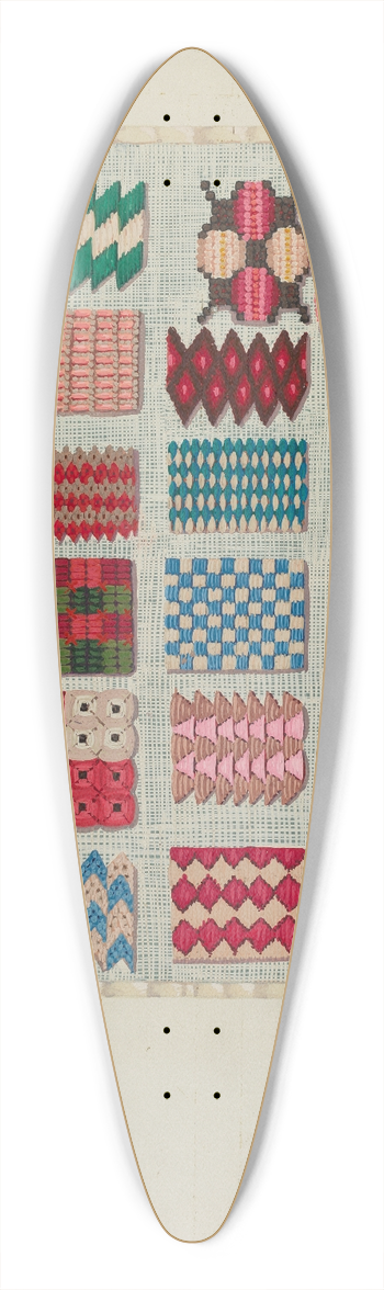 Ruth M. Barnes - Sampler (Stitching) 39.3 inch art pintail longboard deck