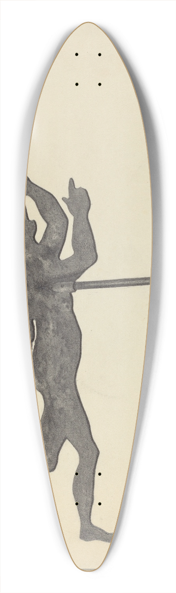 Salvatore Borrazzo - Weather Vane  Angel Gabriel 39.3 inch art pintail longboard deck