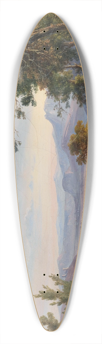Salvatore Fergola - A View of Lago Fucino 39.3 inch art pintail longboard deck