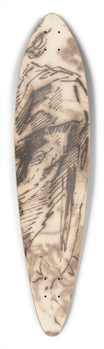 Salvator Rosa - Drawings of Classical Figures 39.3 inch art pintail longboard deck