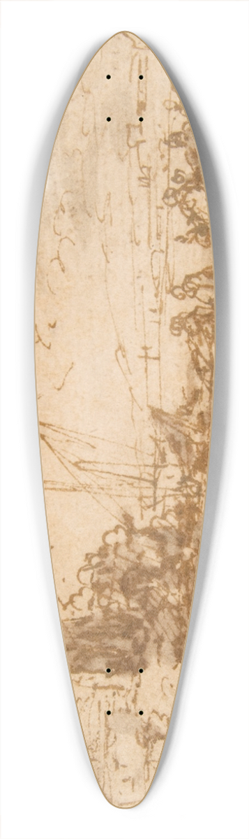 Salvator Rosa - Marine landscape with figures 39.3 inch art pintail longboard deck