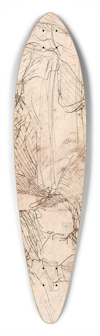 Salvator Rosa - Personnages autour dune table 39.3 inch art pintail longboard deck