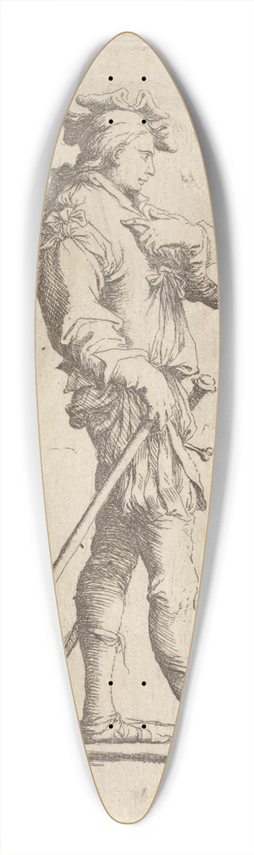 Salvator Rosa - Soldier in Profile with Sword and Cane, Facing Right 39.3 inch art pintail longboard deck