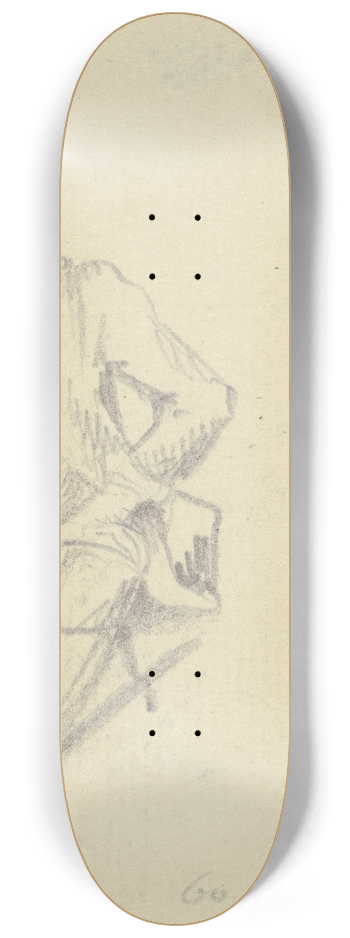 Daniel Nikolaus Chodowiecki - Am Boden sitzender Junge, den Kopf in die rechte Hand gesttzt, von vorne gesehen 8.25 inch art skate deck