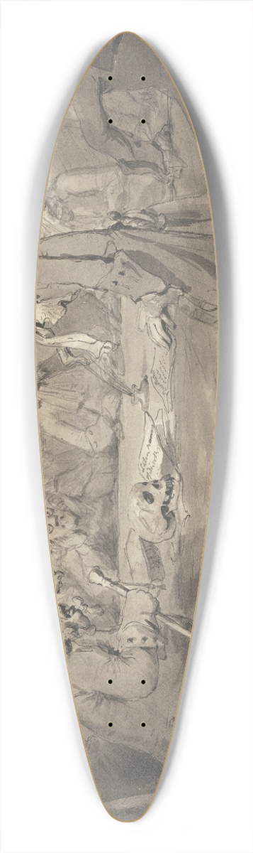Samuel Collings - A Querulous Committee Meeting 39.3 inch art pintail longboard deck