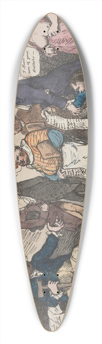 Samuel Collings - The First of April or, A Meeting of Creditors 39.3 inch art pintail longboard deck