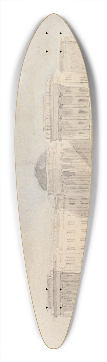 Samuel Davis - New Government House at Calcutta 39.3 inch art pintail longboard deck