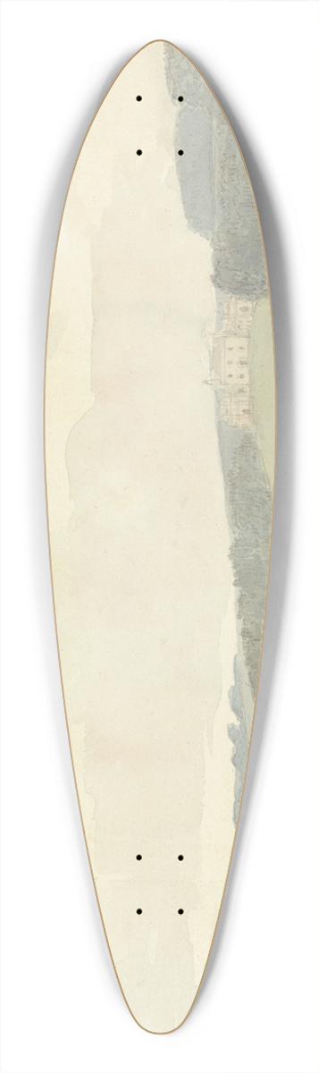 Samuel Davis - River Scene with a Country House in Distance 39.3 inch art pintail longboard deck