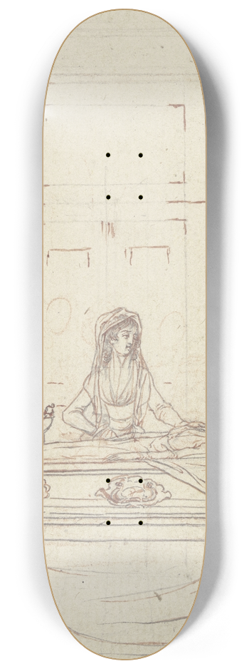 Daniel Nikolaus Chodowiecki - Clarissa liegt aufgebahrt in einem Sarg 8.25 inch art skate deck