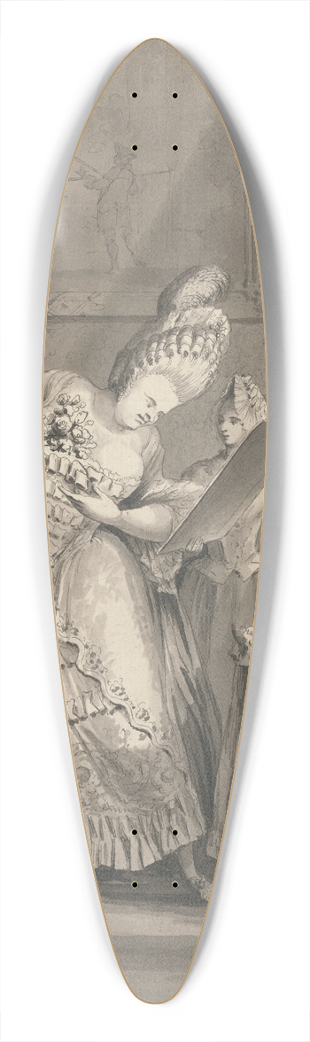 Samuel Hieronymus Grimm - The English Lady at Paris 39.3 inch art pintail longboard deck