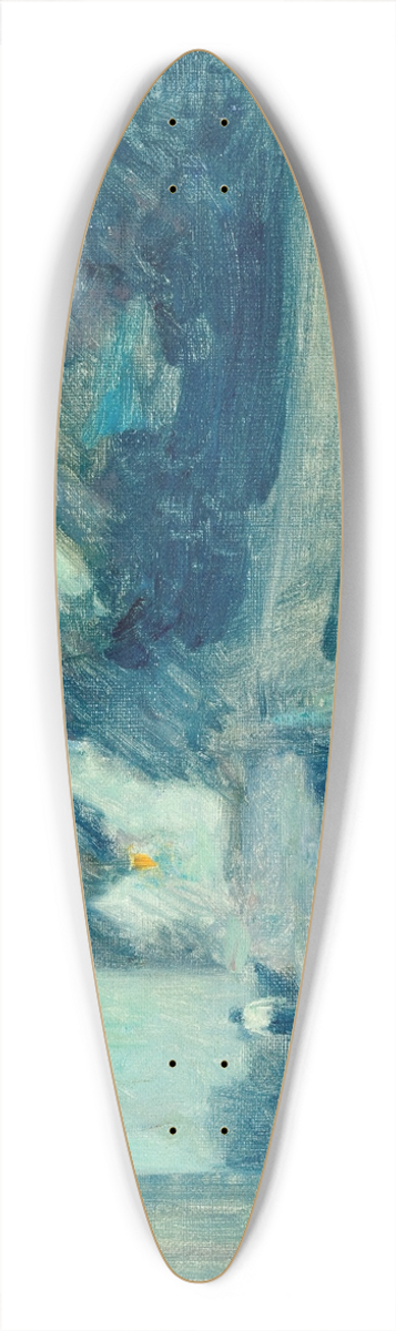 Samuel Hirszenberg - Village Lane in the Moonshine 39.3 inch art pintail longboard deck
