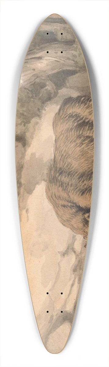 Samuel Howitt - A Bear Attacking a Fallen Indian 39.3 inch art pintail longboard deck