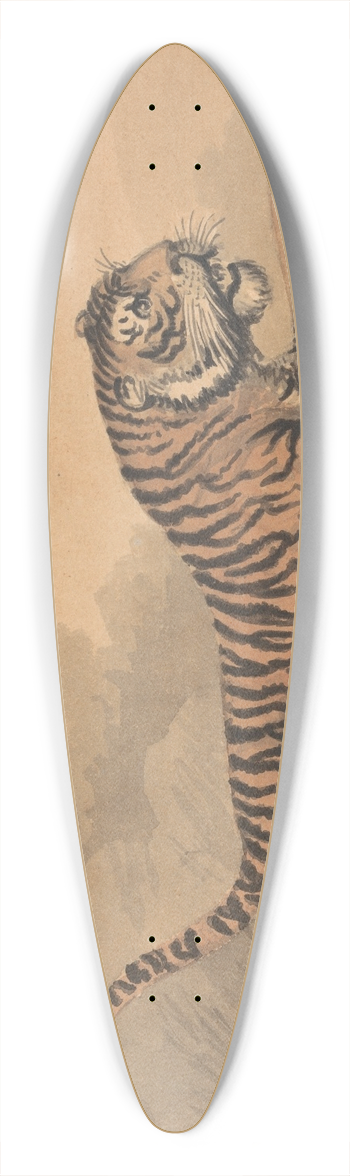 Samuel Howitt - A Tigress Leaping to the Right 39.3 inch art pintail longboard deck