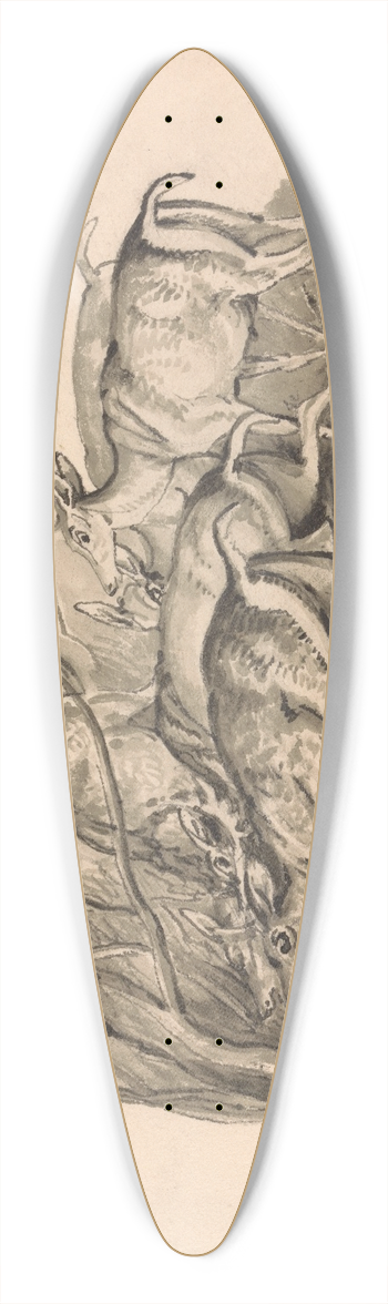 Samuel Howitt - Deer Before a Thicket 39.3 inch art pintail longboard deck