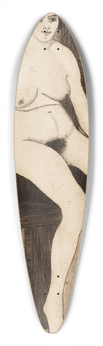 Samuel Jessurun de Mesquita - Zittend naakt 39.3 inch art pintail longboard deck
