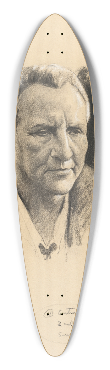Samuel Johnson Woolf - Gertrude Stein 39.3 inch art pintail longboard deck