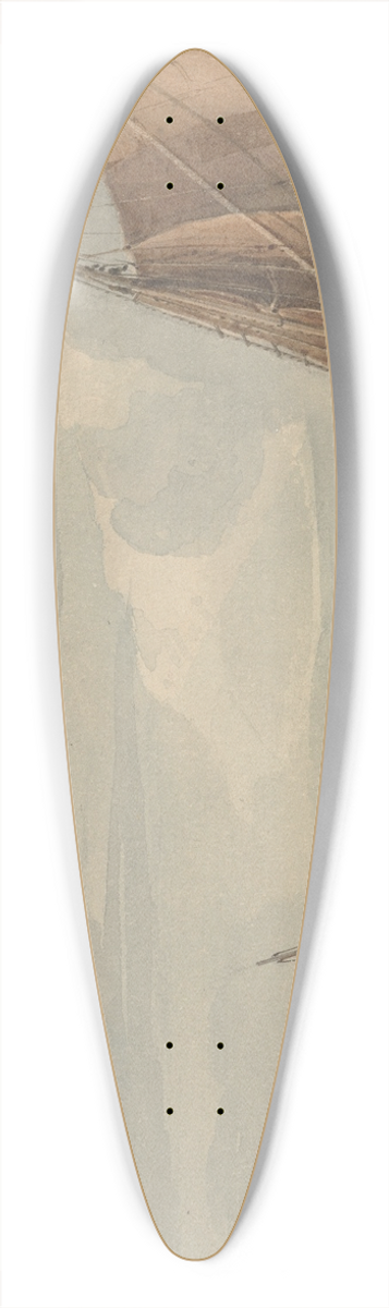Samuel Owen - Ships on a Stormy Sea 39.3 inch art pintail longboard deck