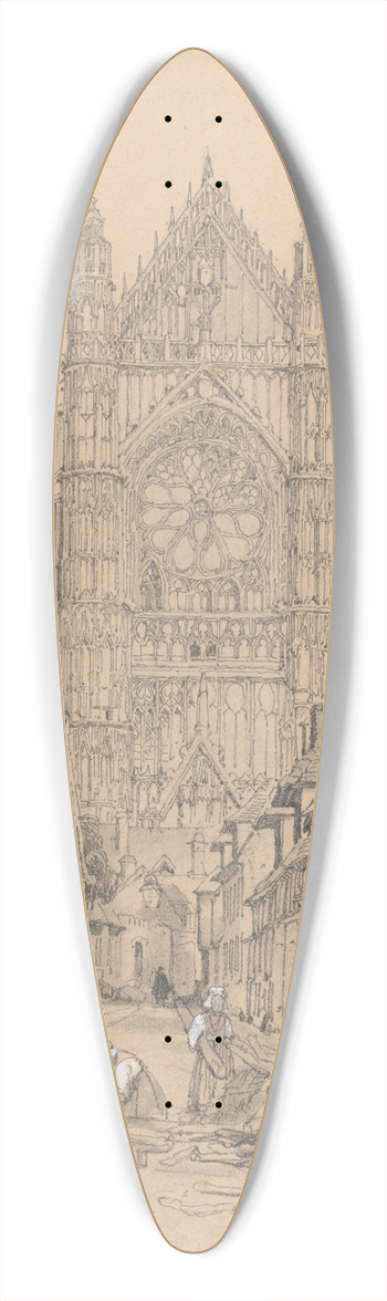 Samuel Prout - Beauvais Cathedral 39.3 inch art pintail longboard deck