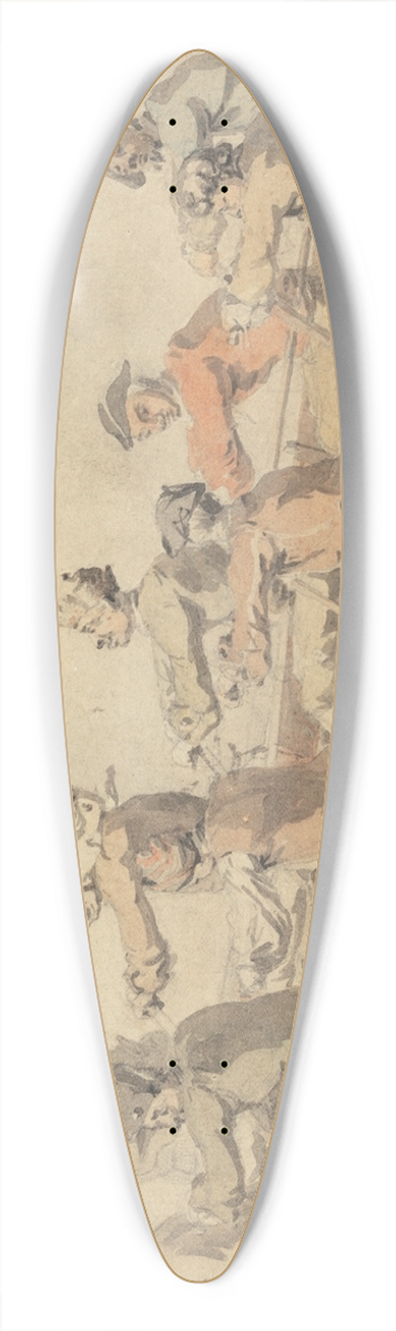 Samuel Scott - A Ships Boat 39.3 inch art pintail longboard deck