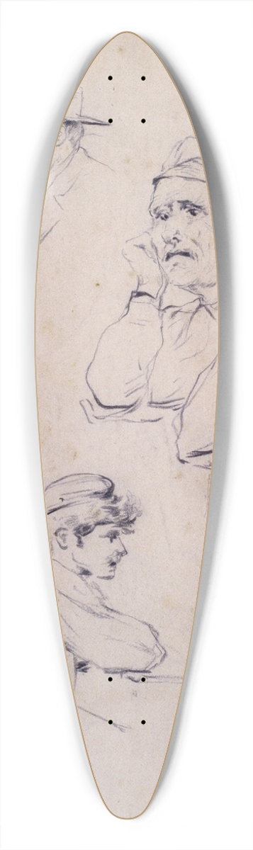 Santiago Rusiol - Figures Study 39.3 inch art pintail longboard deck