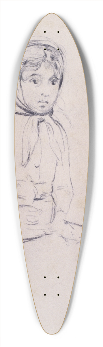 Santiago Rusiol - Seated Girl 39.3 inch art pintail longboard deck