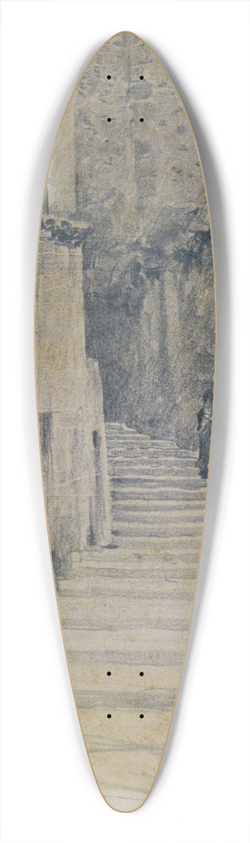 Santiago Rusiol - Village Street. Granada 39.3 inch art pintail longboard deck