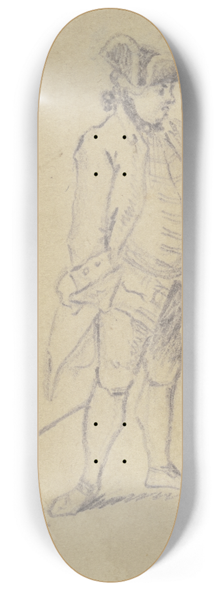 Daniel Nikolaus Chodowiecki - Stehender Offizier mit Degen. 8.25 inch art skate deck