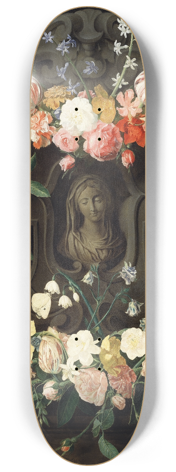 Daniel Seghers - Flower around a Cartouche with an Image of the Virgin 8.25 inch art skate deck