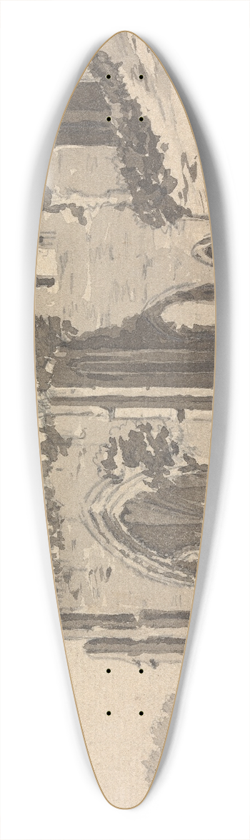 Sawrey Gilpin - Abbey Ruin 39.3 inch art pintail longboard deck