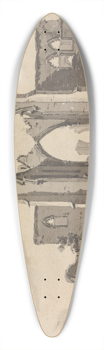 Sawrey Gilpin - East View of Furness Abbey 39.3 inch art pintail longboard deck
