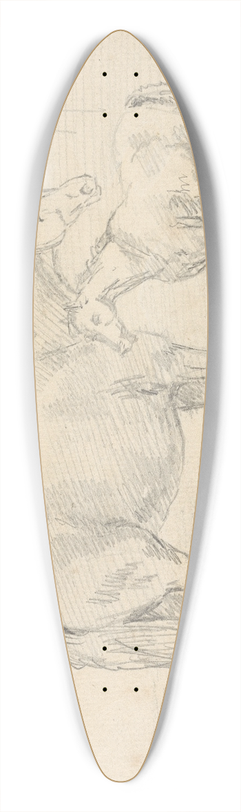 Sawrey Gilpin - Mare with Foal 39.3 inch art pintail longboard deck