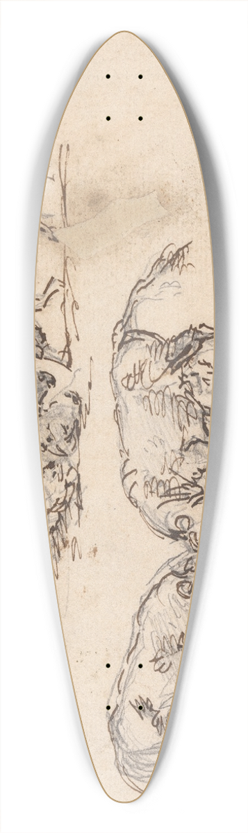 Sawrey Gilpin - Studies of Bull Fighting 39.3 inch art pintail longboard deck