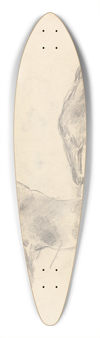 Sawrey Gilpin - Study of Two Horses 39.3 inch art pintail longboard deck