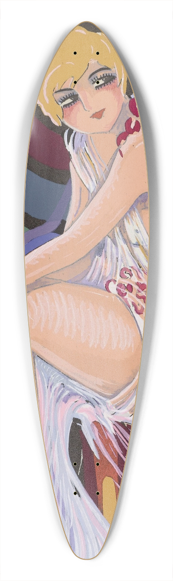 S. Chompr - Zittende vrouw, met draperie. 39.3 inch art pintail longboard deck
