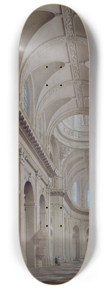 Danil de Blieck - Vue idalise de lintrieur de lglise Saint-Sulpice pendant sa construction 8.25 inch art skate deck
